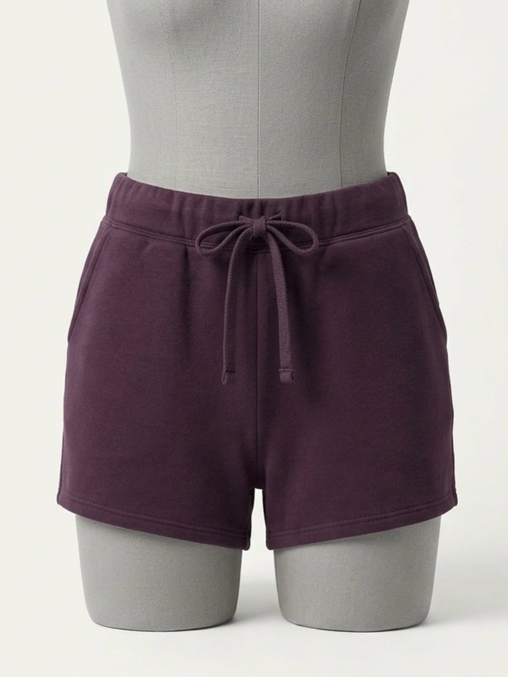 Quince SuperSoft Fleece Shorts Women’s Small Dark Plum Dried Fig Lounge